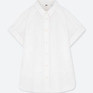Uniqlo White Short Sleeve Button Down